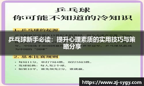 乒乓球新手必读：提升心理素质的实用技巧与策略分享