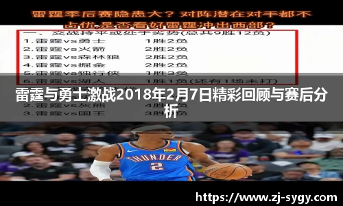 雷霆与勇士激战2018年2月7日精彩回顾与赛后分析